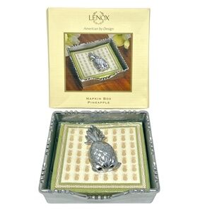 Lenox Everyday Soiree Napkin Box Pineapple NIP